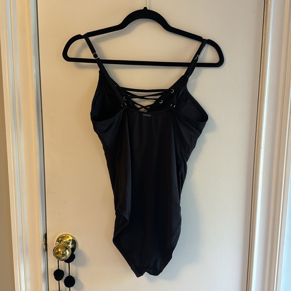 Nautica Woman’s Standard Lace Up Front One Piece Swimsuit with Grommet Detail - Picture 3 of 5